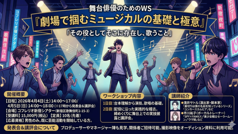 舞台俳優のためのWS『劇場で掴むミュージカルの基礎と極意』